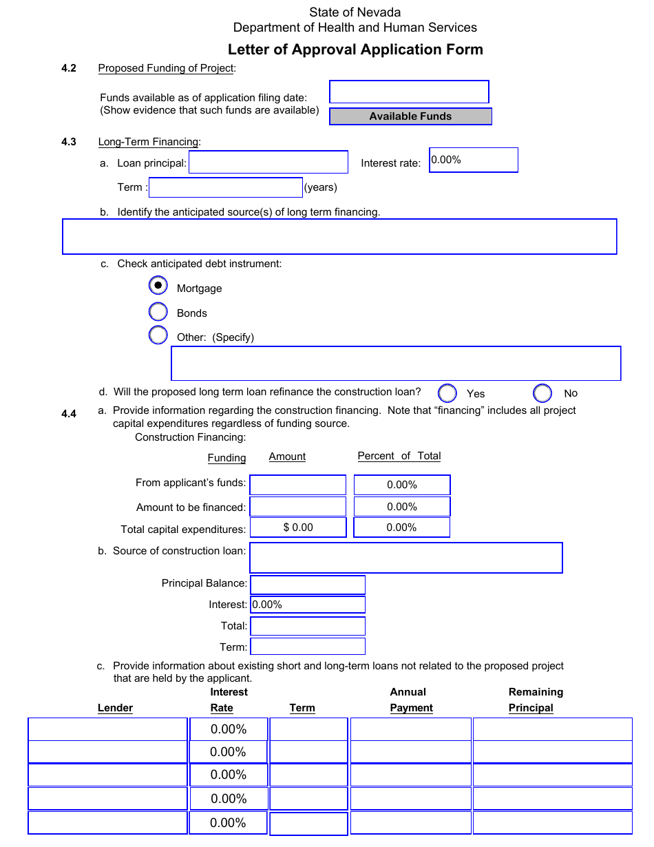 Letter of Approval Application Form - Nevada, Page 6
