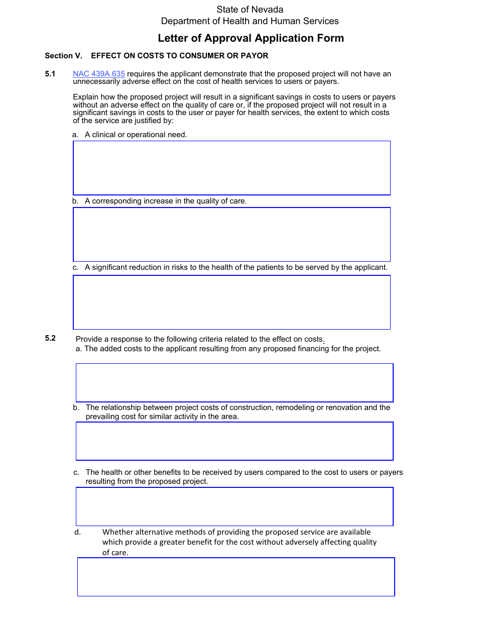 Letter of Approval Application Form - Nevada, Page 9