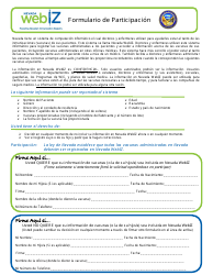 Document preview: Formulario De Participacion - Nevada Webiz - Nevada (Spanish)