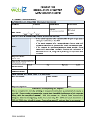 Document preview: Immunization Record Request Form - Nevada