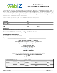 Nevada Webiz View-Only User Confidentiality Agreement Form - Nevada, Page 2