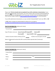 Hl7 Application Form - Nevada