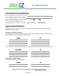 Hl7 Application Form - Nevada, Page 2