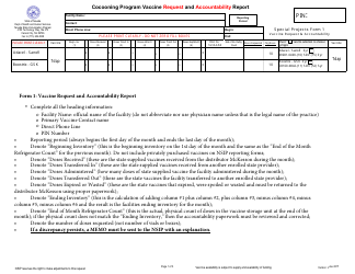 Document preview: Form 1 Cocooning Program Vaccine Request and Accountability Report - Nevada