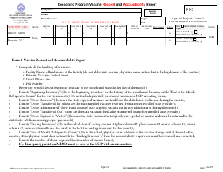 Form 1 Cocooning Program Vaccine Request and Accountability Report - Nevada