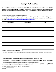 Meaningful Use Request Form - Nevada