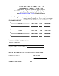 Limited Request Recognition Form - Nevada