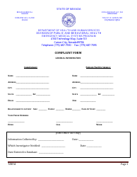 Document preview: Complaint Form - Emergency Medical Systems Program - Nevada