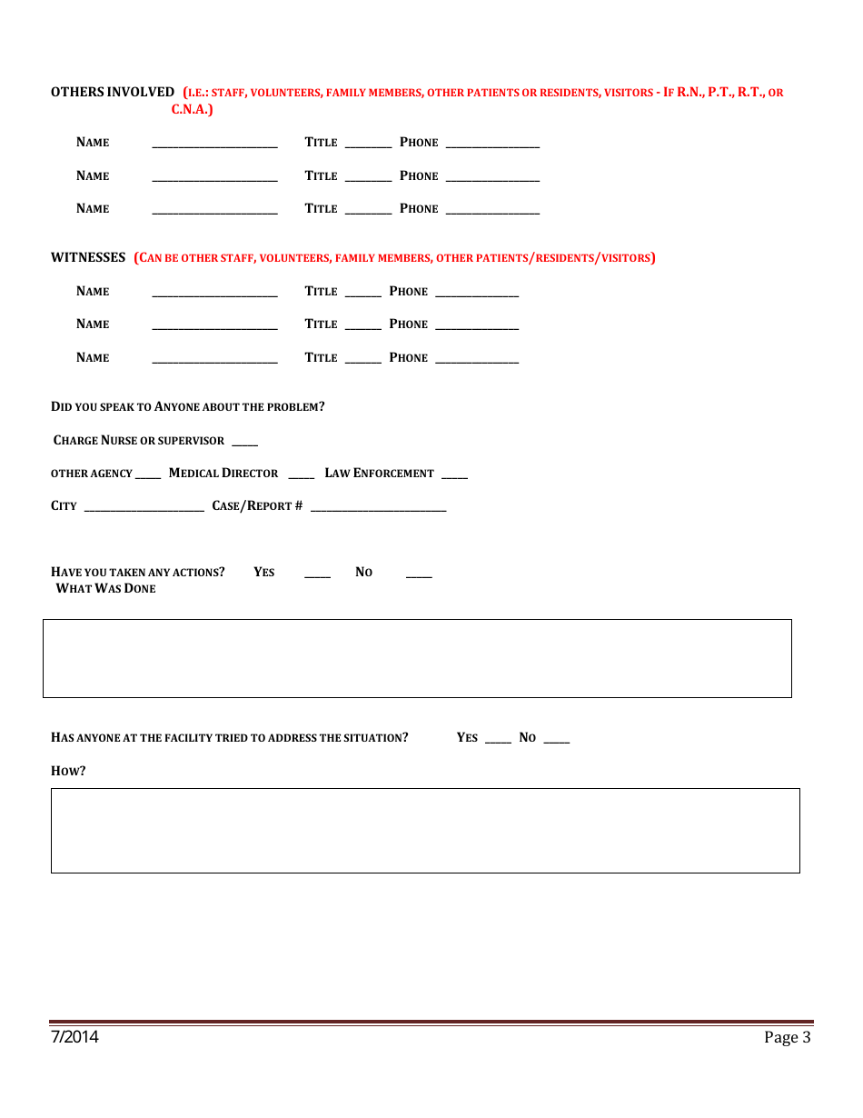 Complaint Form - Emergency Medical Systems Program - Nevada, Page 3