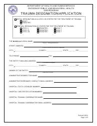 Trauma Designation Application Form - Nevada