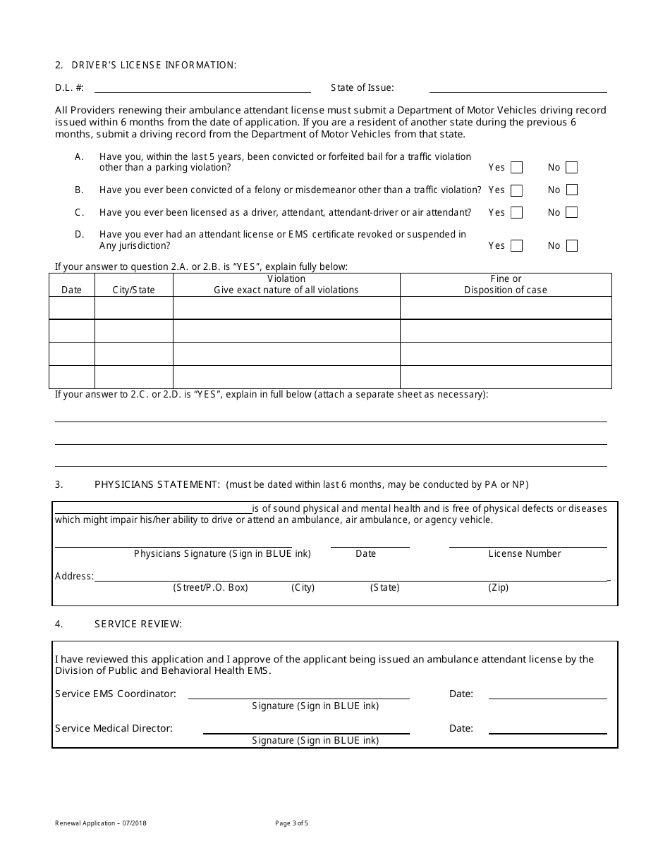 Nevada Emergency Medical Services Late Renewal Application Form - Fill ...