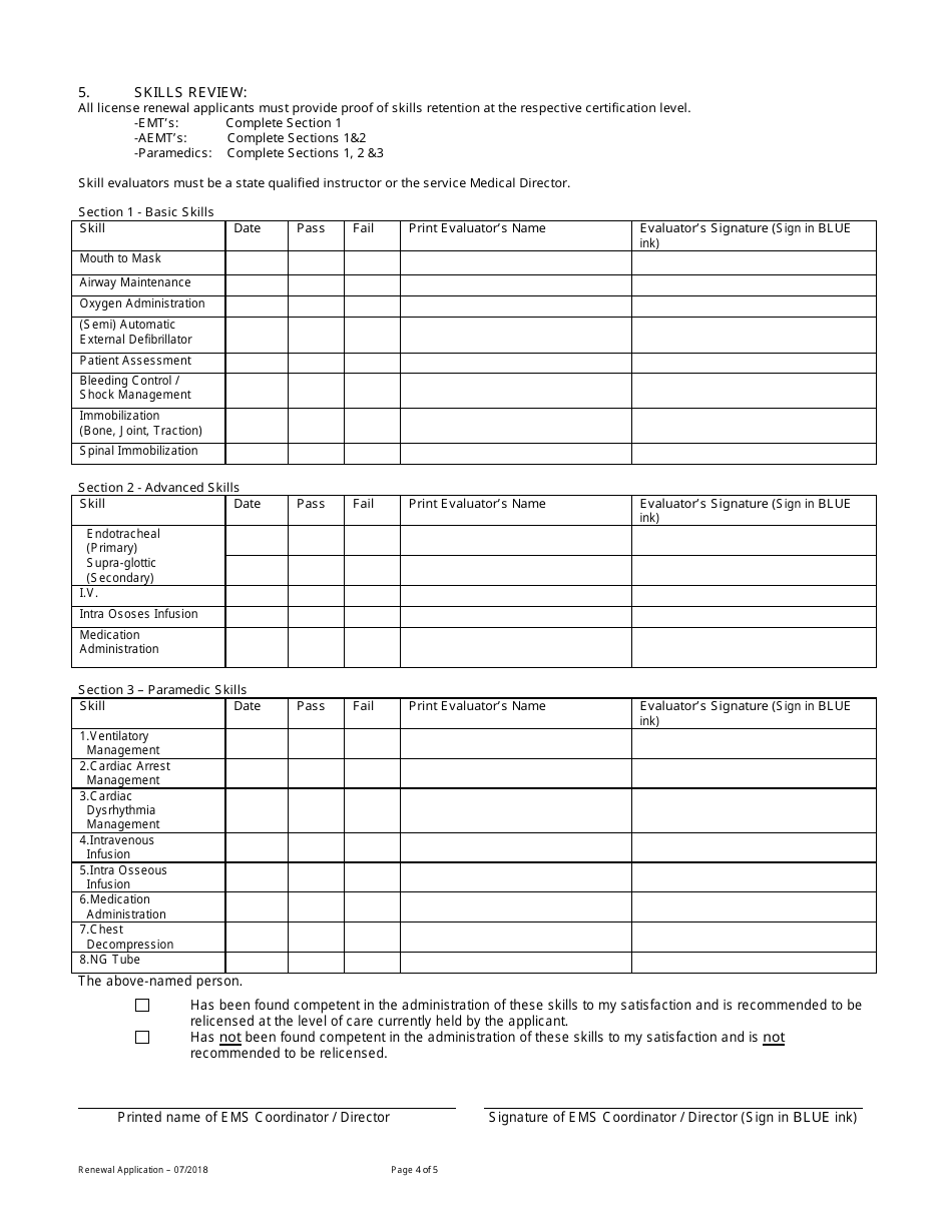 Emergency Medical Services Late Renewal Application Form - Nevada, Page 4