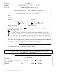 Document preview: Application for EMS Instructor Endorsement - Nevada