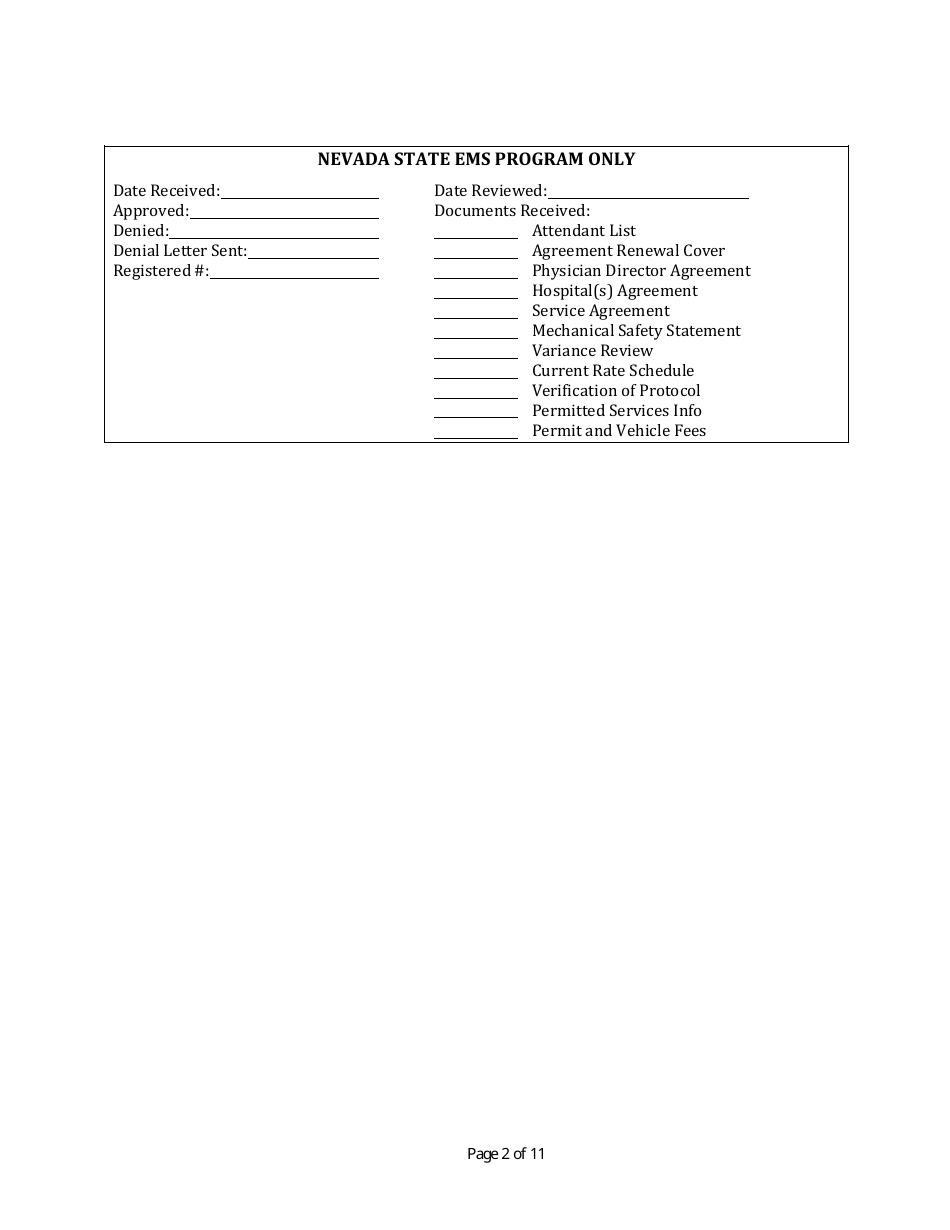 Renewal Permit Application - Nevada, Page 2