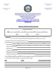 Document preview: Initial Permit Application Form - Nevada