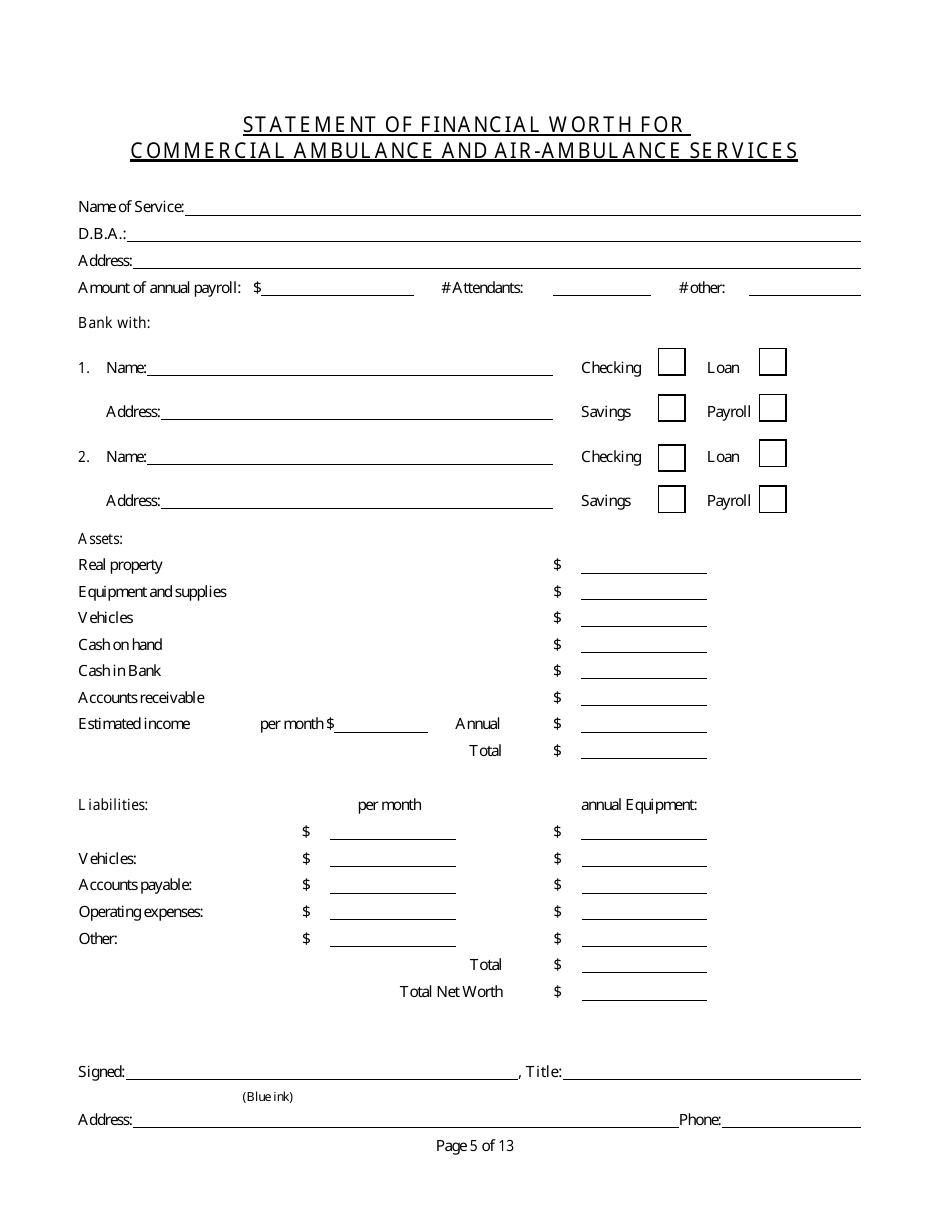 Initial Permit Application Form - Nevada, Page 5
