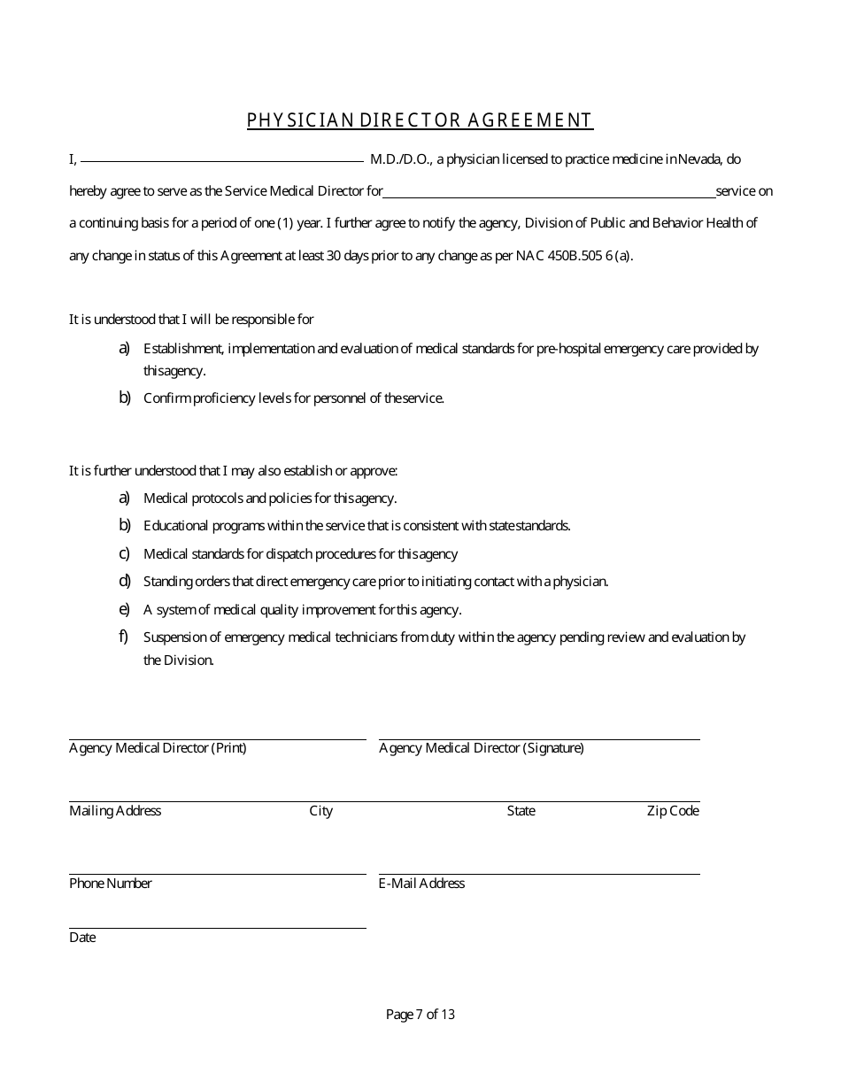 Initial Permit Application Form - Nevada, Page 7