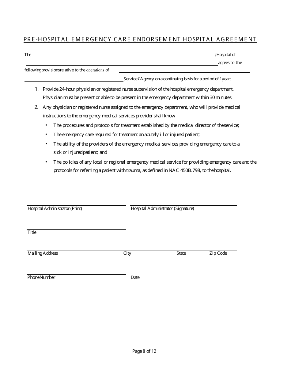 Initial Permit Application Form - Nevada, Page 8