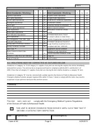 EMS Program Inspection Form - Ambulance Unit - Nevada, Page 3