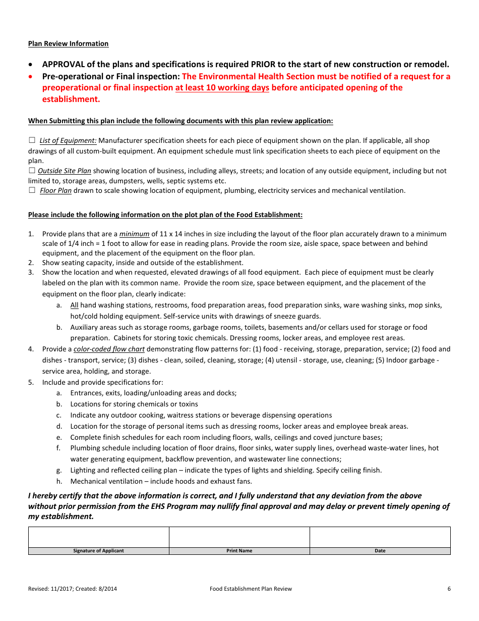 Plan Review for Food Establishment - Part B: Building Specifications - Nevada, Page 6