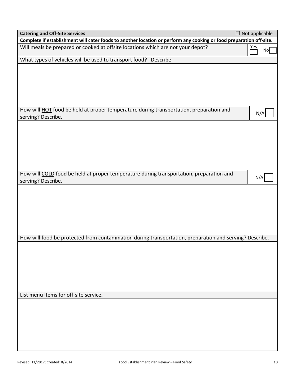 Plan Review for Food Establishment - Part a: Food Safety - Nevada, Page 10