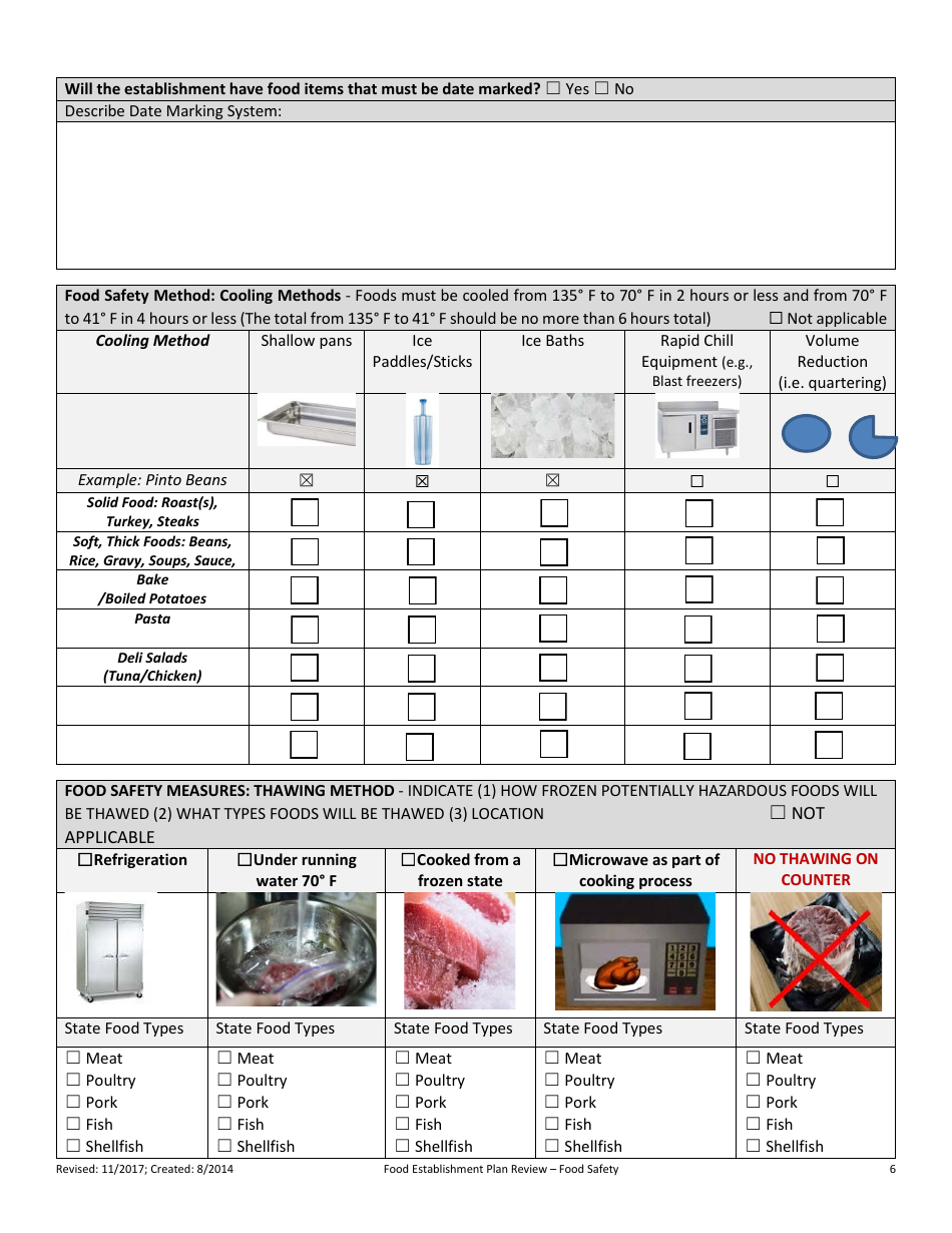 Plan Review for Food Establishment - Part a: Food Safety - Nevada, Page 6