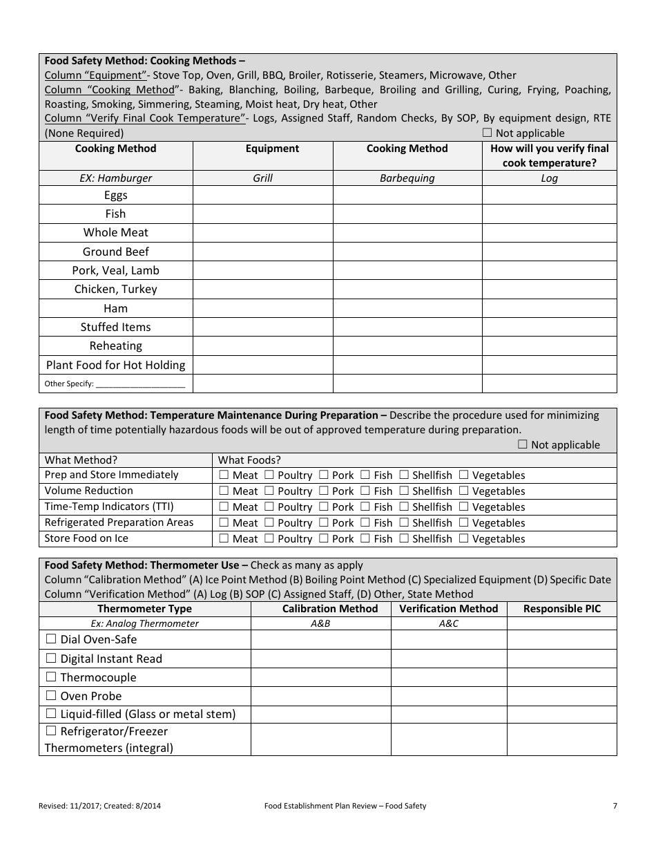 Plan Review for Food Establishment - Part a: Food Safety - Nevada, Page 7