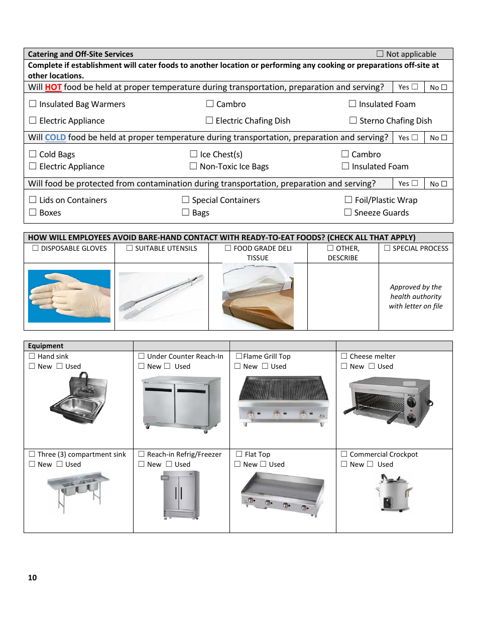 Plan Review for Food Establishment - Mobile Food Vehicle - Nevada, Page 10