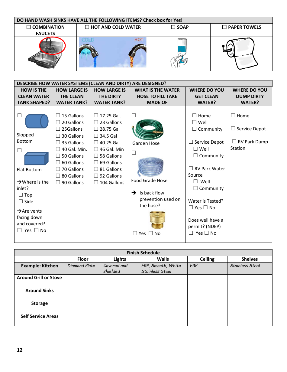 Plan Review for Food Establishment - Mobile Food Vehicle - Nevada, Page 12