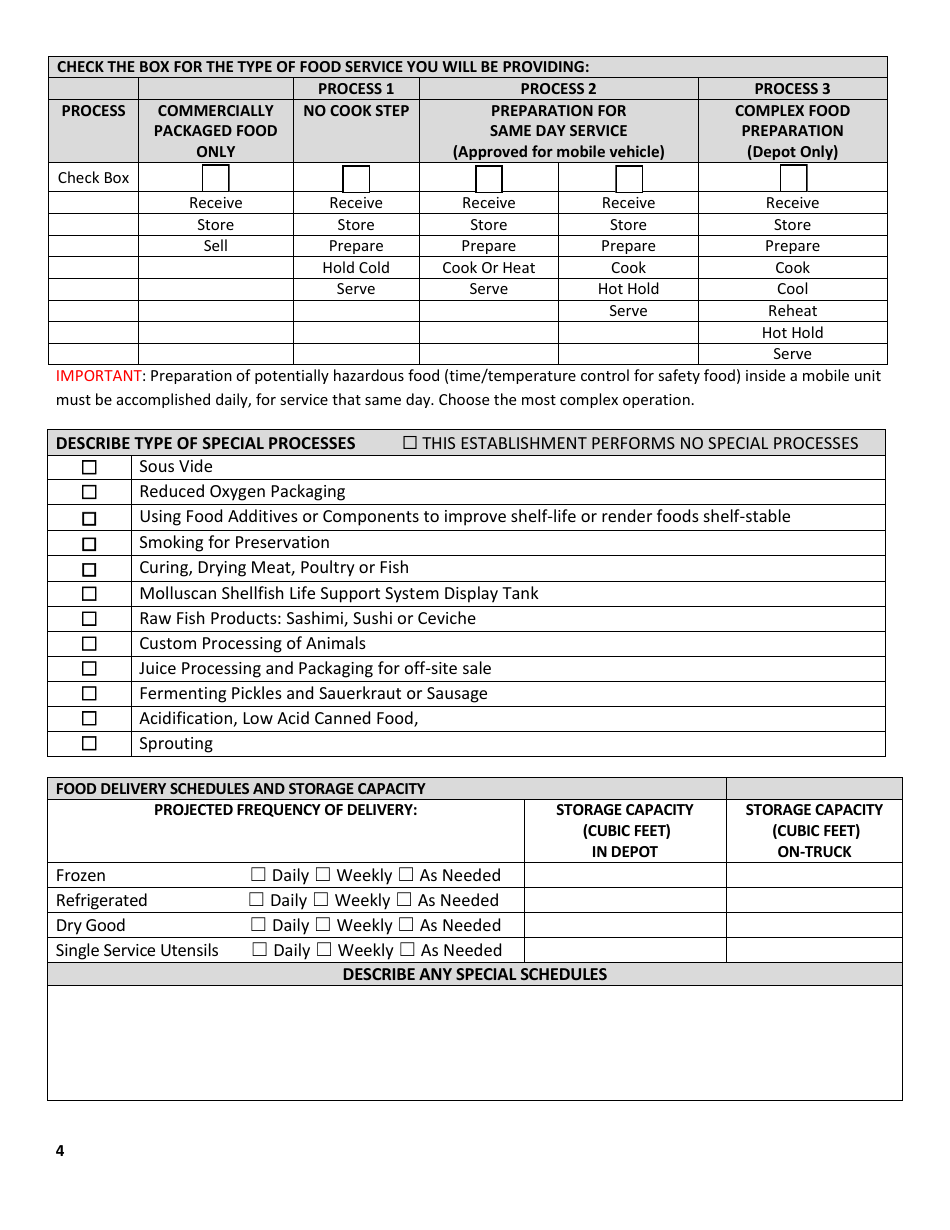 Plan Review for Food Establishment - Mobile Food Vehicle - Nevada, Page 4