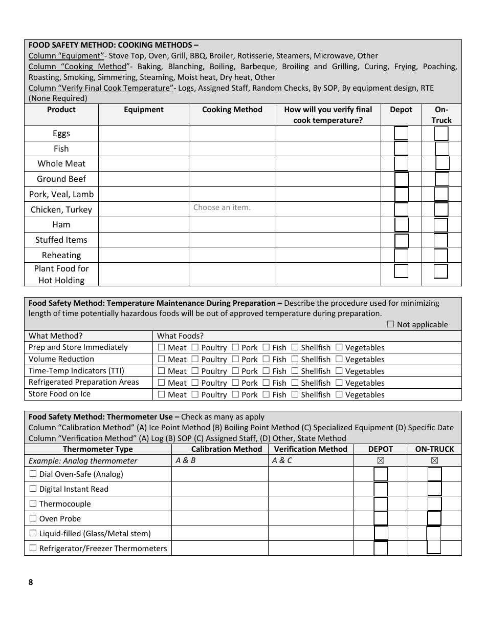 Plan Review for Food Establishment - Mobile Food Vehicle - Nevada, Page 8