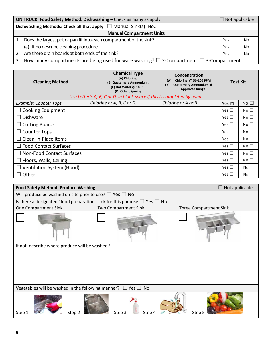 Plan Review for Food Establishment - Mobile Food Vehicle - Nevada, Page 9