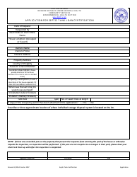 Document preview: Application for Septic Tank Loan Certification - Nevada
