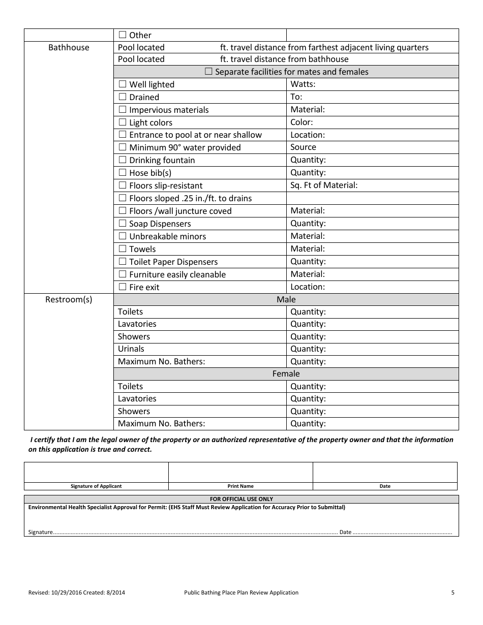 Plan Review for Public Bathing Place - Nevada, Page 5