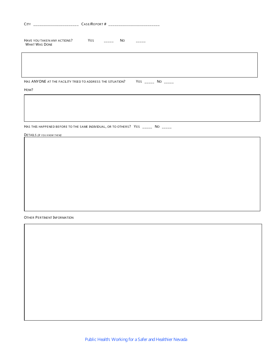 Complaint Form - Bureau of Health Care Quality and Compliance - Nevada, Page 3