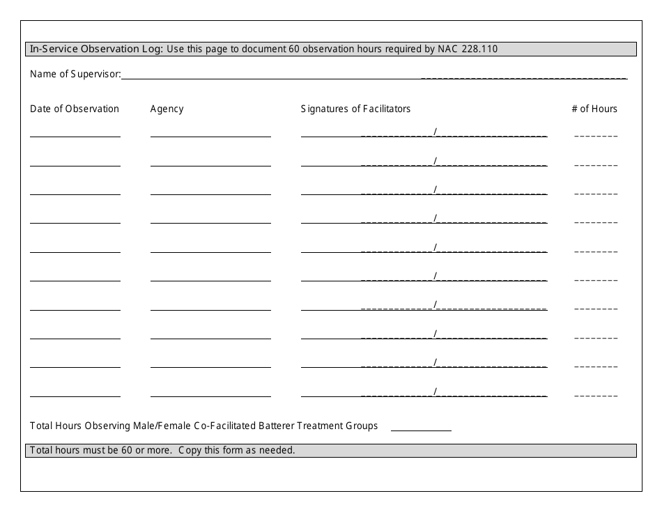 Request for Approval of Supervisor - Nevada, Page 2