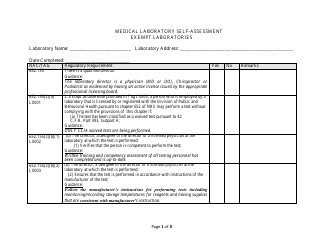 Medical Laboratory Self-assessment Form - Exempt Laboratories - Nevada, Page 2