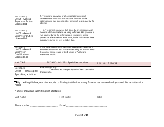 Medical Laboratory Self-assessment Form - Licensed and Registered Laboratories - Nevada, Page 15