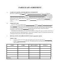 Document preview: Farm Lease Agreement Template - With Amendment