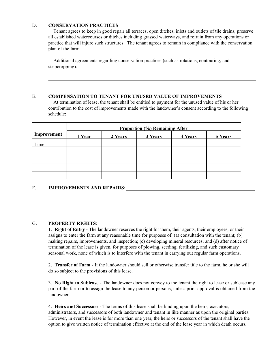 Farm Lease Agreement Template - With Amendment, Page 3