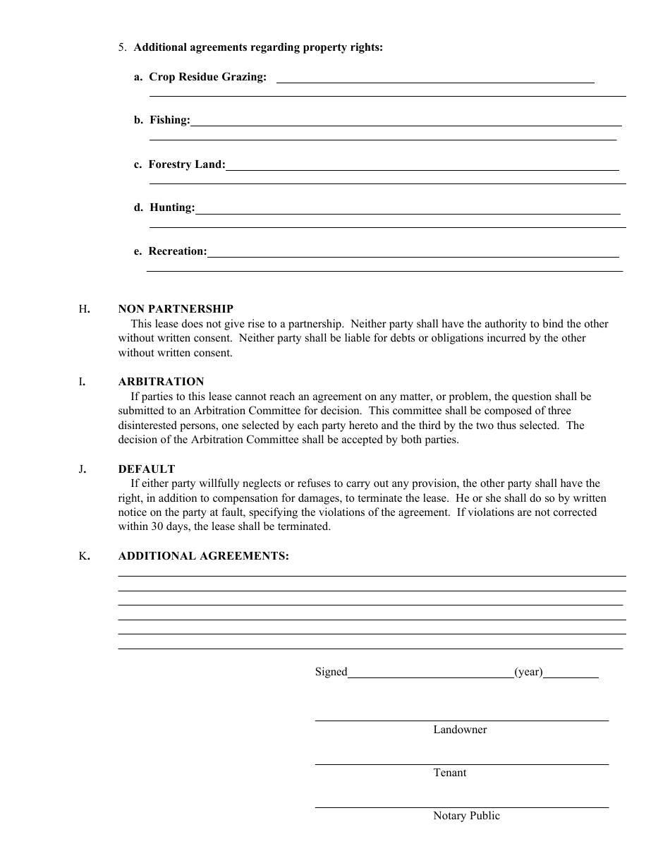 Farm Lease Agreement Template - With Amendment, Page 4