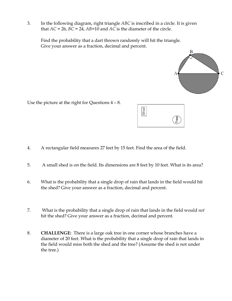 Geometric Probability Worksheet - North Iredell High School, Page 2
