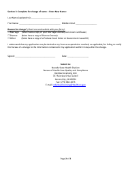 Change of Information or Request for a Duplicative License - Nevada, Page 2