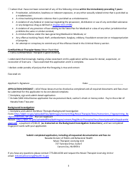 Music Therapist Initial Application Form - Nevada, Page 3