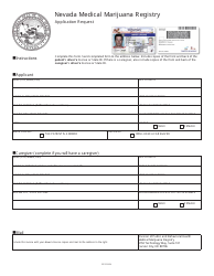 Document preview: Application Request Form - Nevada Medical Marijuana Registry - Nevada