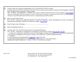 Mammography Machine Application for Certificate of Authorization - Nevada Radiation Control Program - Nevada, Page 4