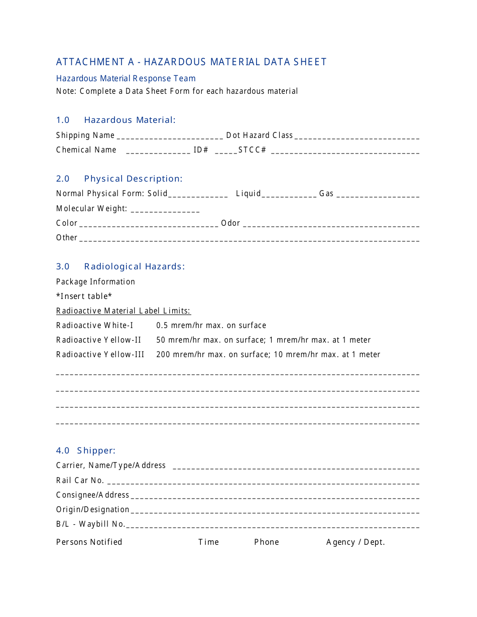 Nevada Hazardous Materials Incident Response Procedure Transportation