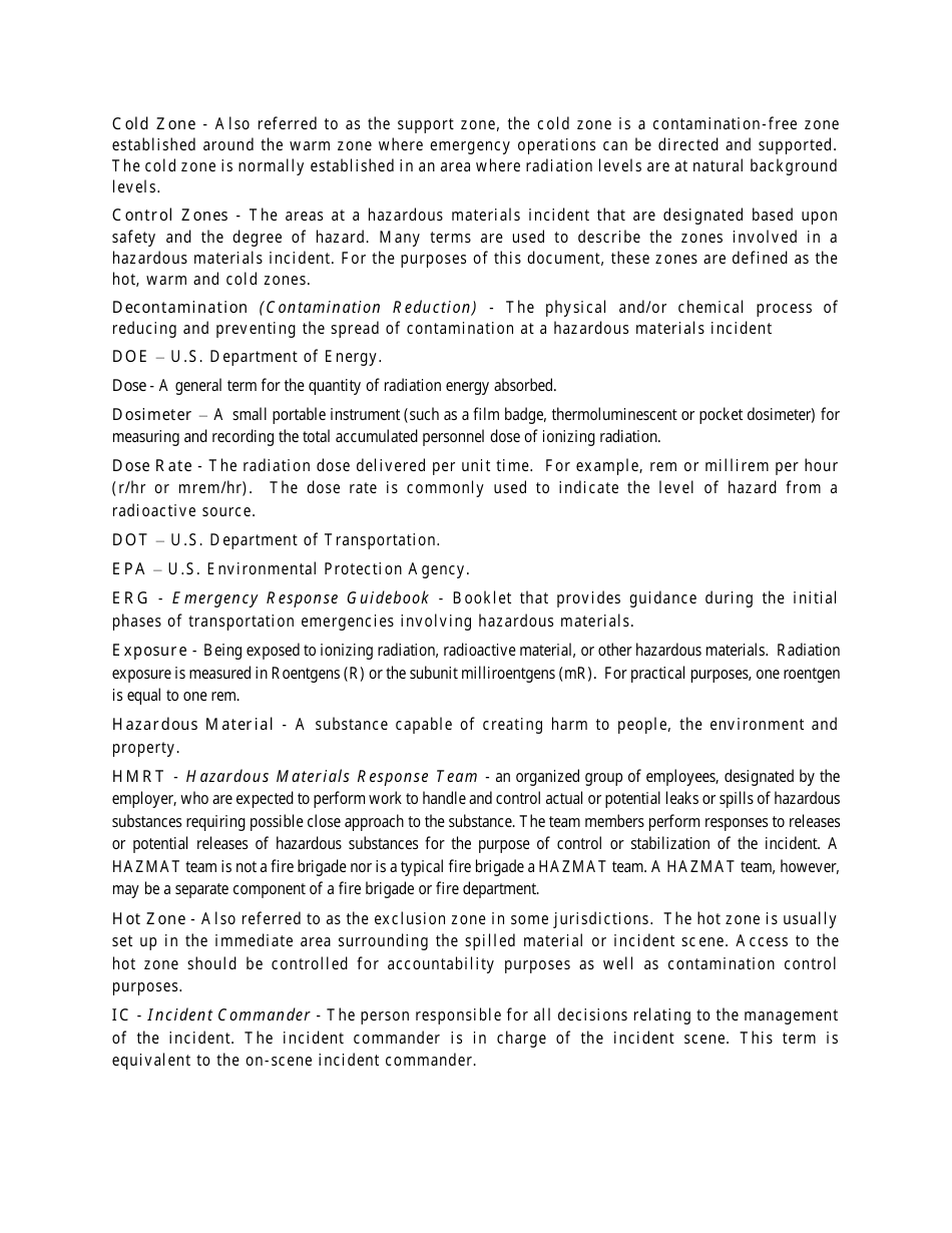 Hazardous Materials Incident Response Procedure - Transportation Emergency Preparedness Program (Tepp) - Nevada, Page 4