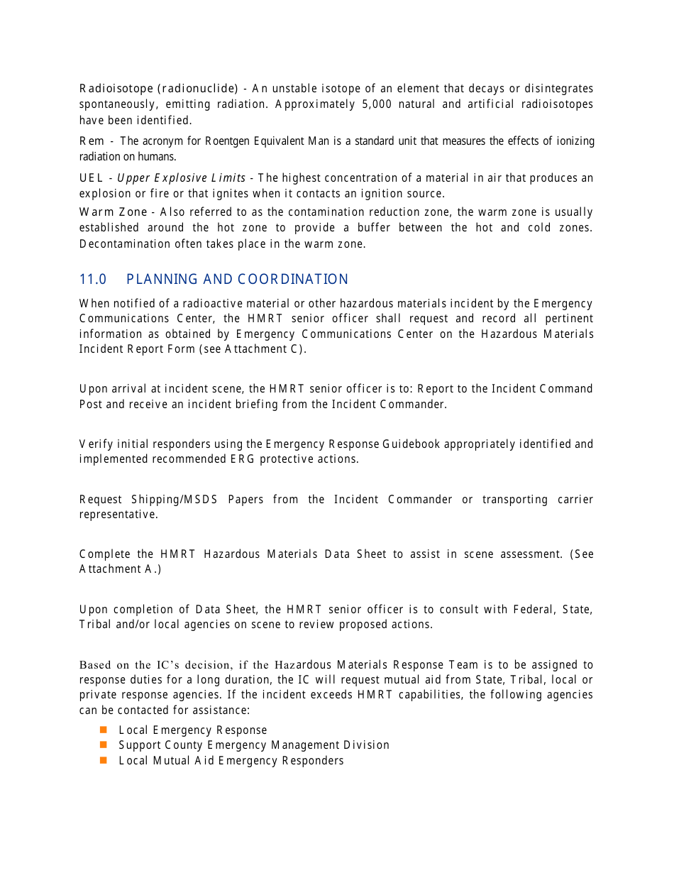 Hazardous Materials Incident Response Procedure - Transportation Emergency Preparedness Program (Tepp) - Nevada, Page 6