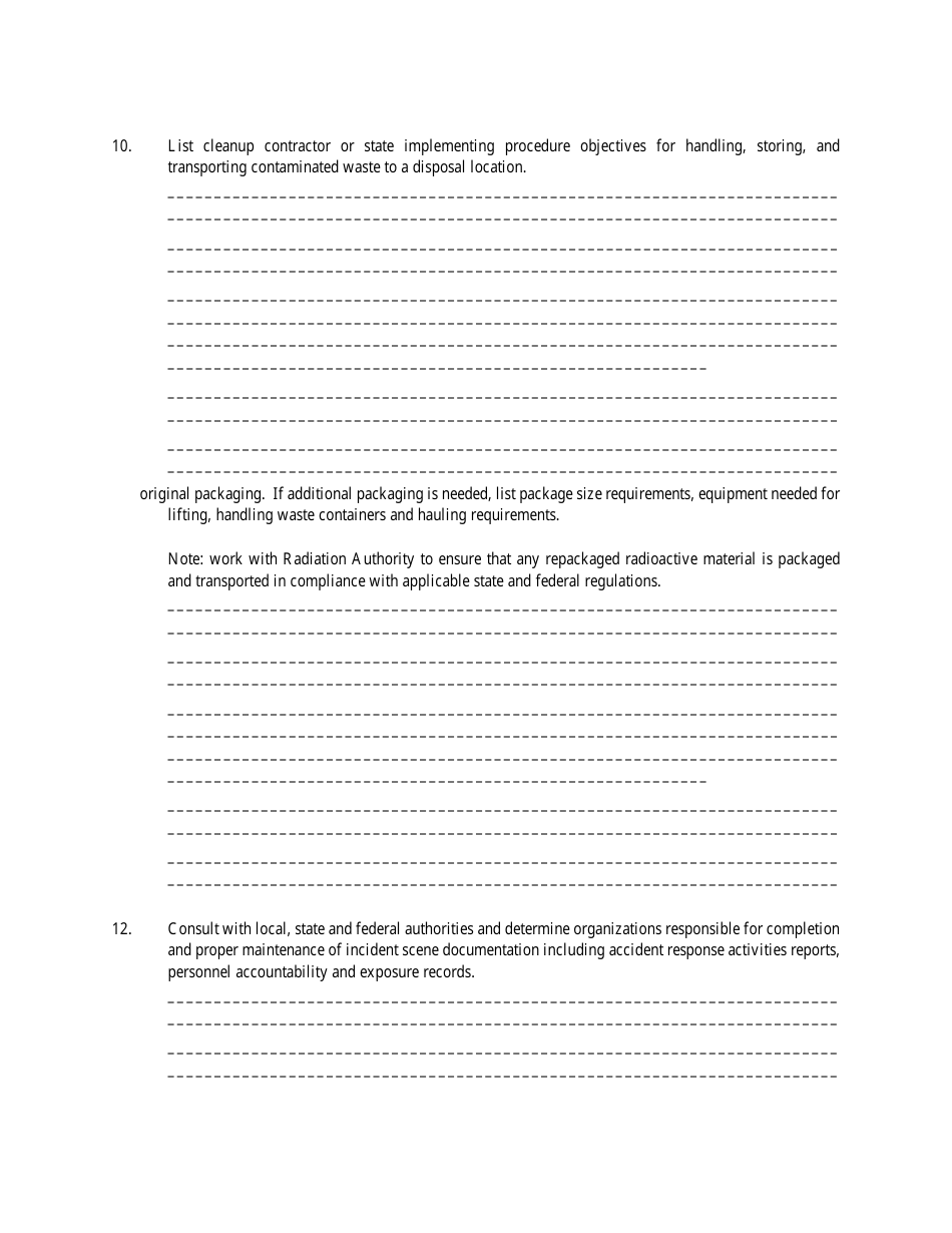Model Recovery Procedure for Response to Radiological Transportation Incident - Transportation Emergency Preparedness Program (Tepp) - Nevada, Page 6